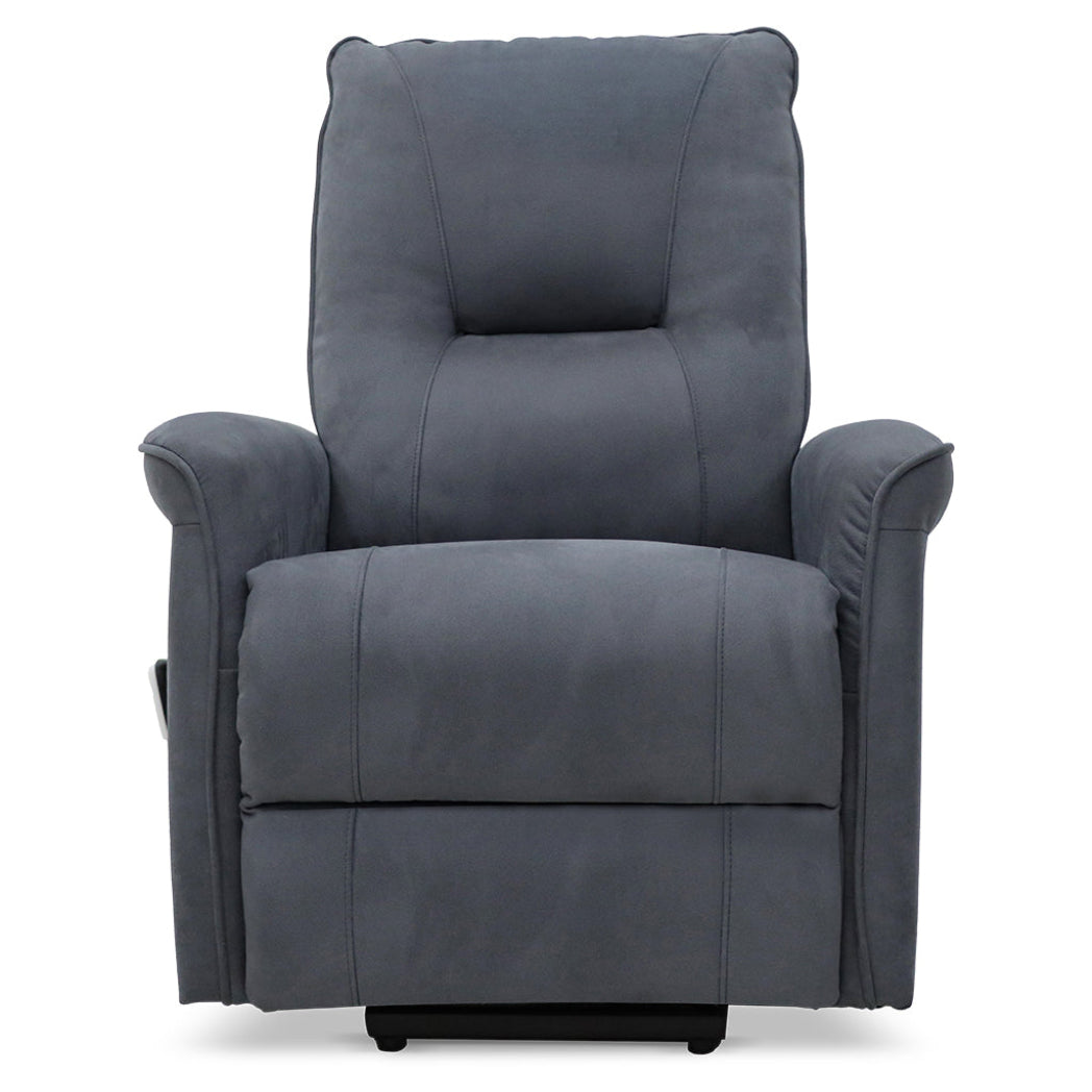 Connaught Riser Recliner with Heat and Massage - Charcoal Grey Suede Fabric